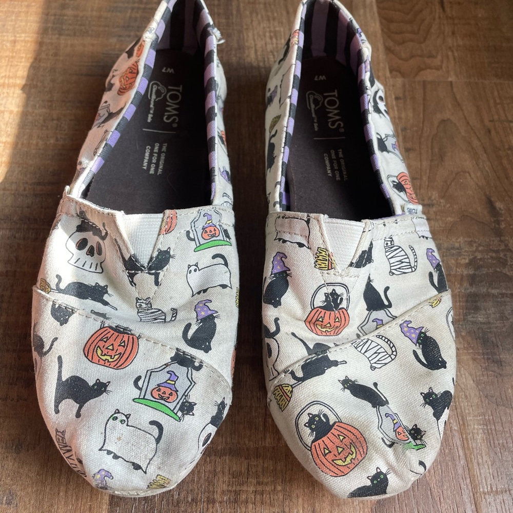 Toms Halloween Flat Slip Ons